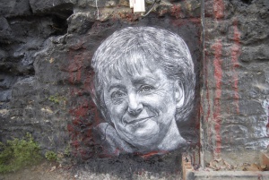 Angela Merkel painted portrait, foto: Thierry Ehrmann