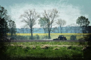 Krajobraz s traktorem, autor: Chris