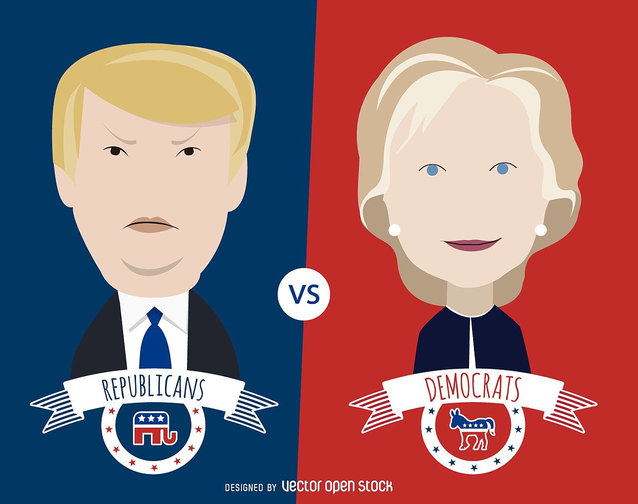 2016 Clinton and Trump VectorOpenStock  commons.wikimedia.org