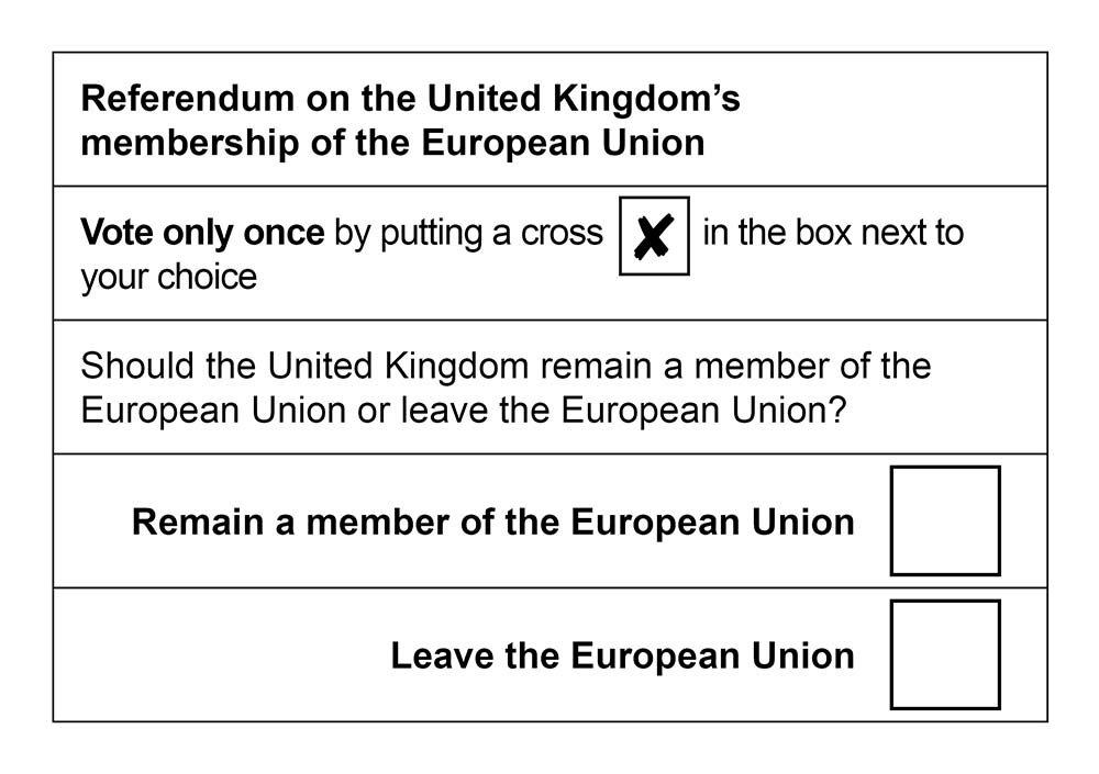 Brexit Referendum Ballot Paper