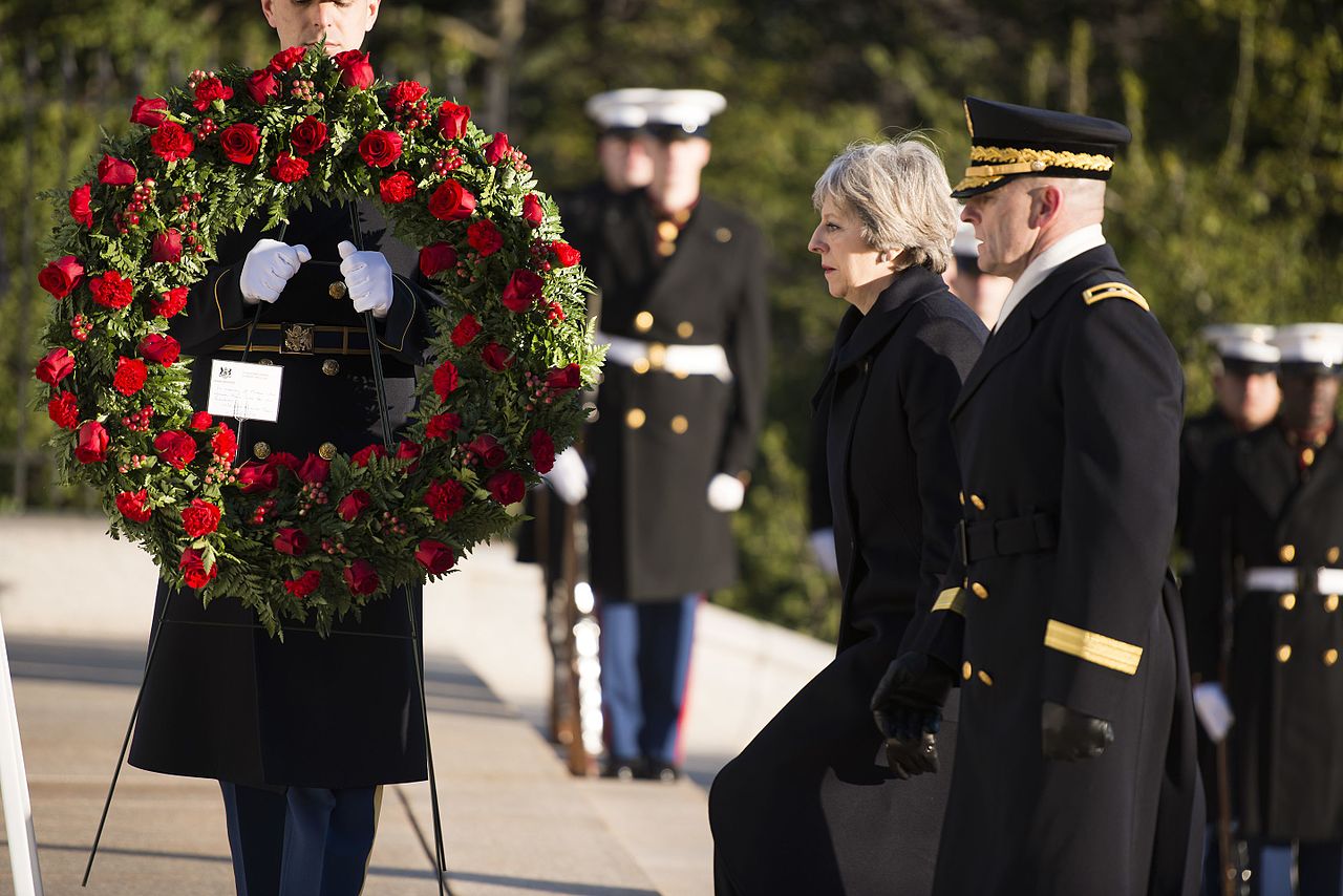 Prime Minister of the United Kingdom Theresa May visits Arlington National Cemetery U.S. Army photo by Rachel Larue