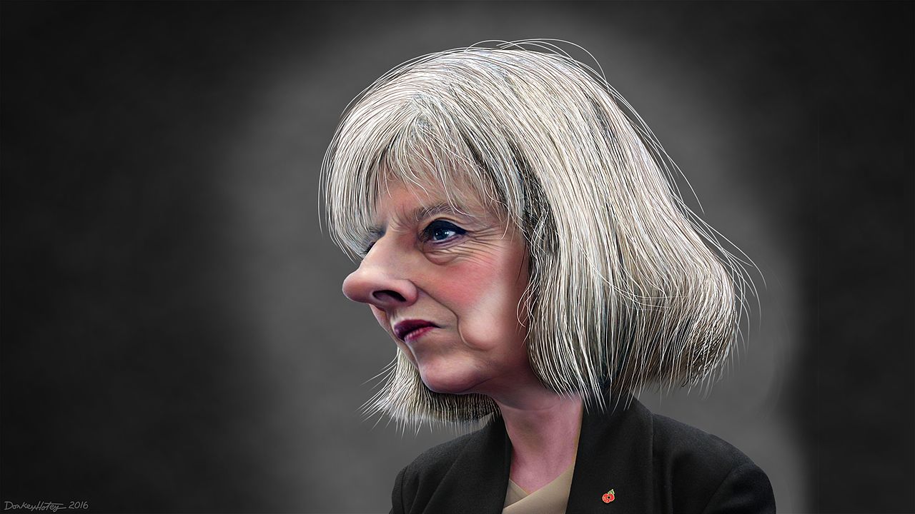 Theresa Mary May Caricature DonkeyHotey