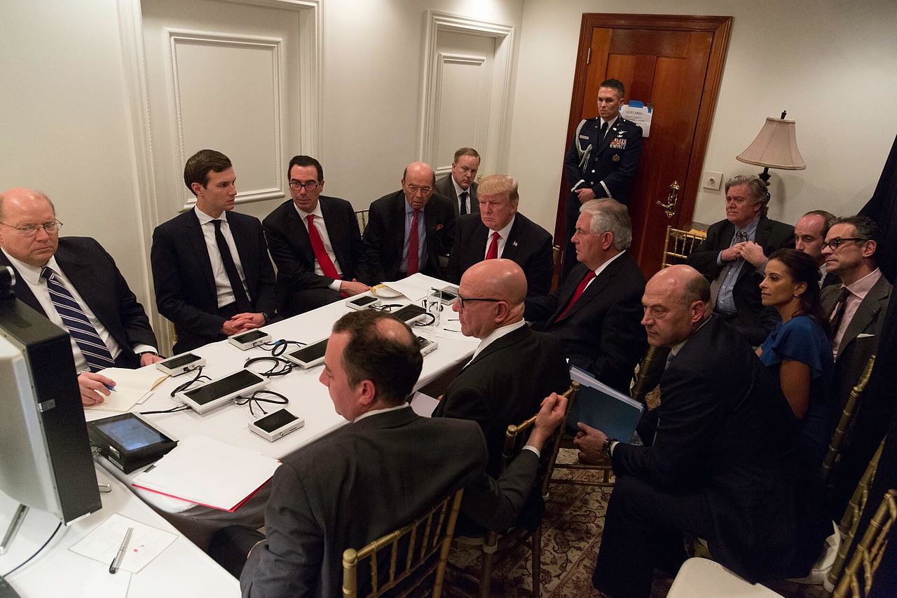 President Donald Trump receives a briefing on a military strike www.whitehouse.gov