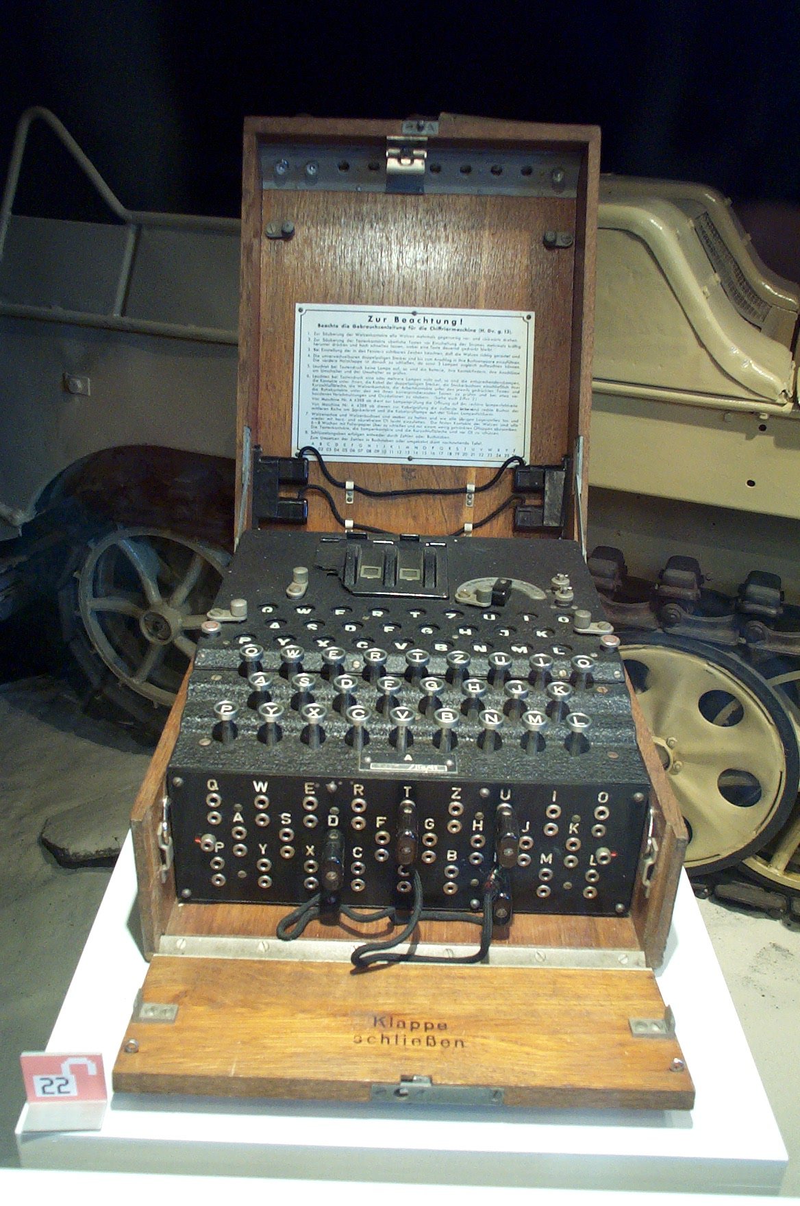 Enigma machine shown at the Swiss Transport Museum Lucerne photo Little Joe