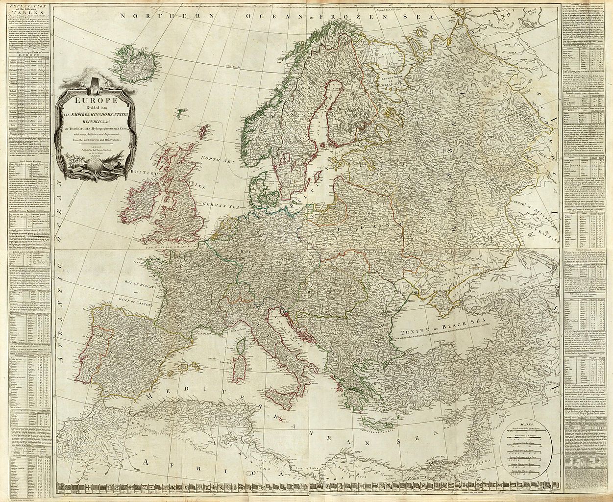 Composite of Europe divided into its empires kingdoms states republics by Thomas Kitchin commons.wikimedia.org