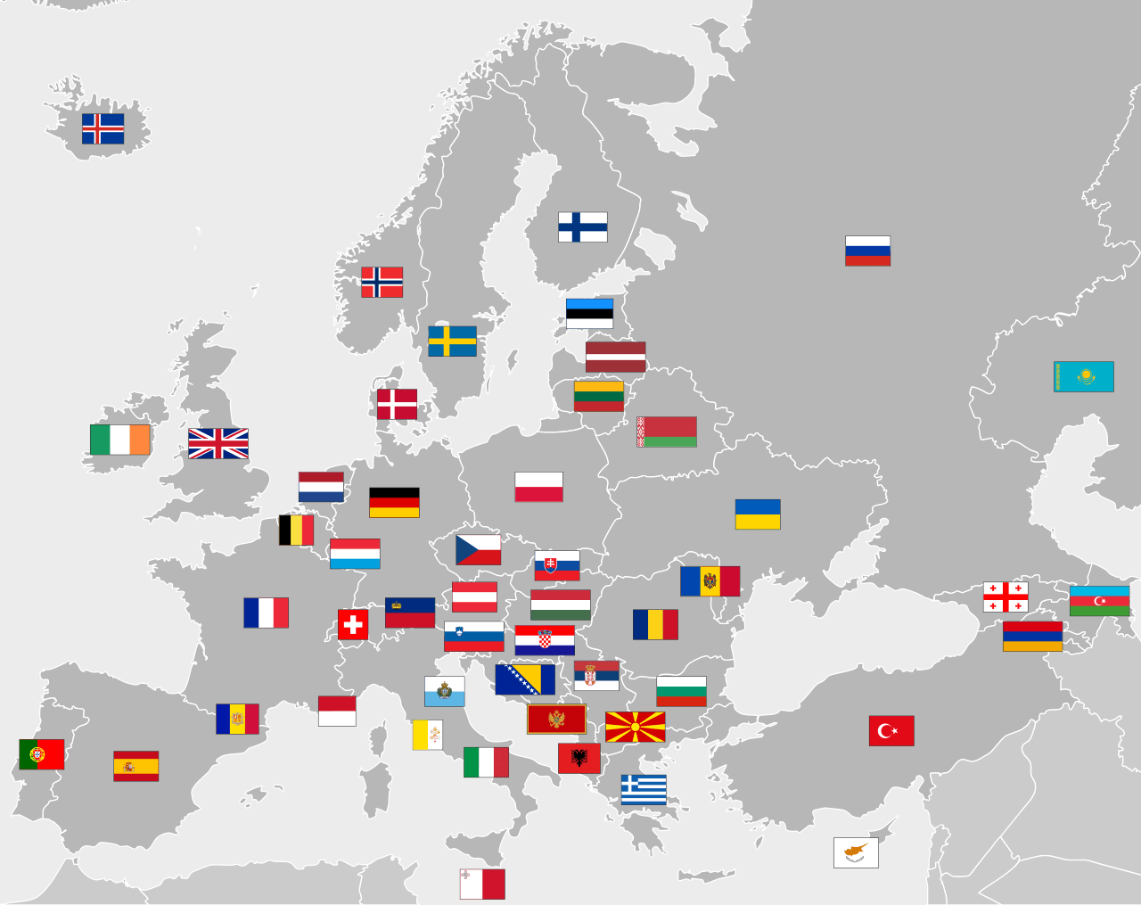 Map of Europe with flags by SiBr4