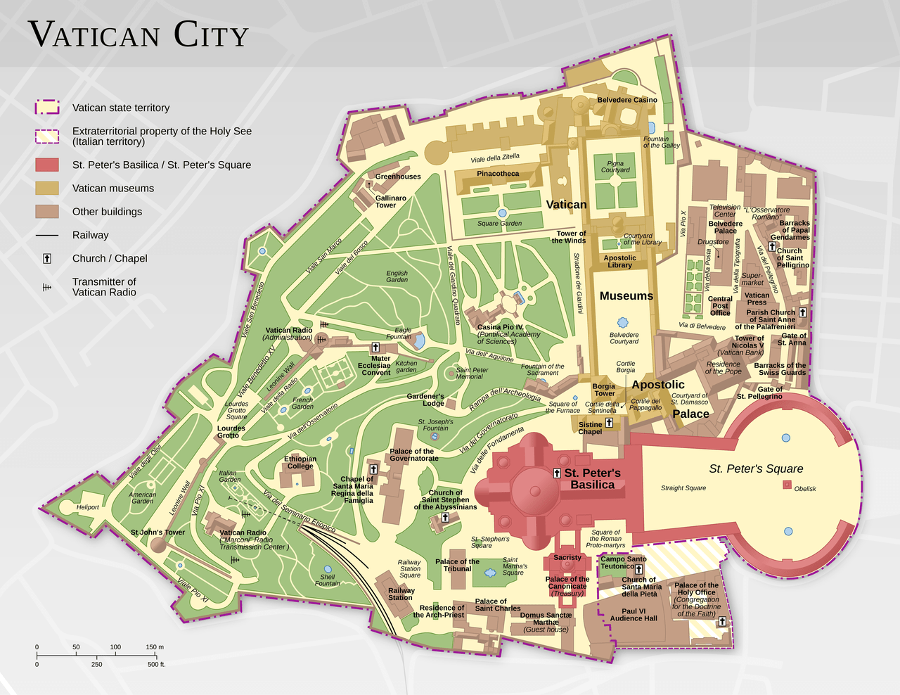 Vatican City map Francesco Piraneo G.