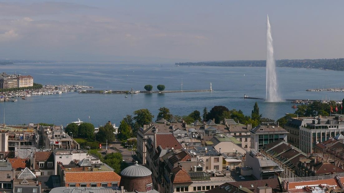 cropped Panoramic View of Geneva from the Tower of St Peters Cathedral by Attila Terbócs 1