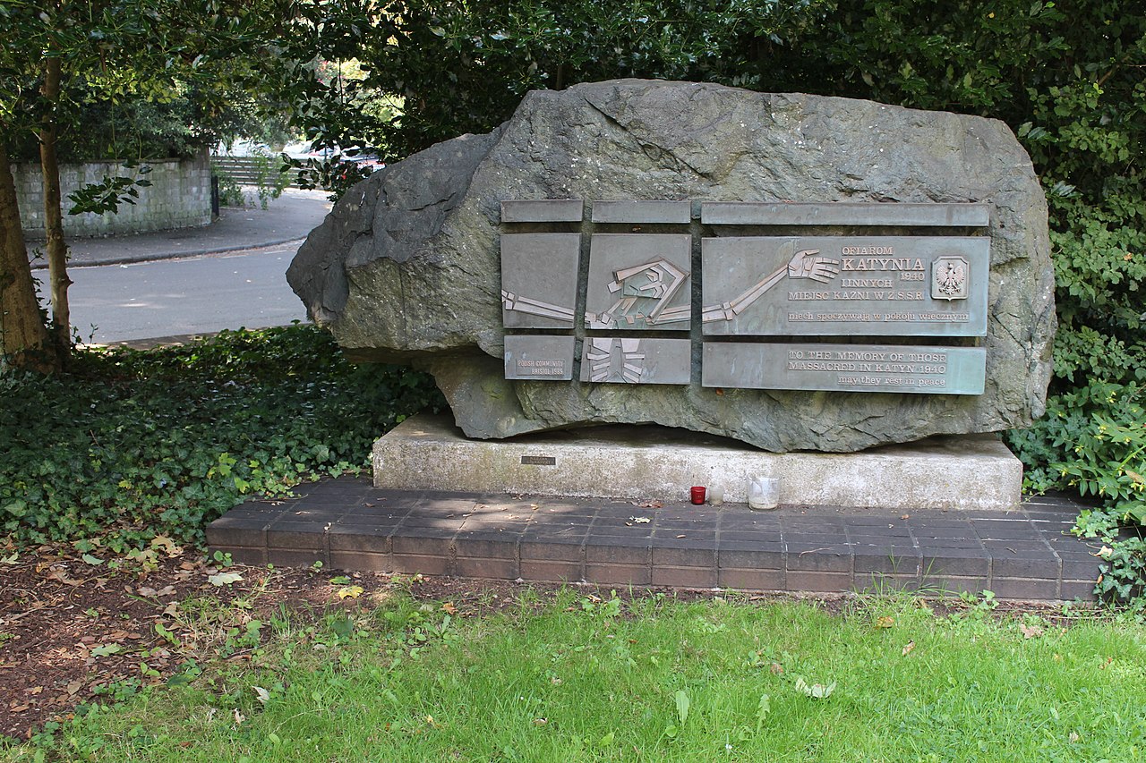 Katyn Memorial by Alexander Paul Klecki 1985 grounds of Bristol Roman Catholic Cathedral Clifton Bristol by 14GTR