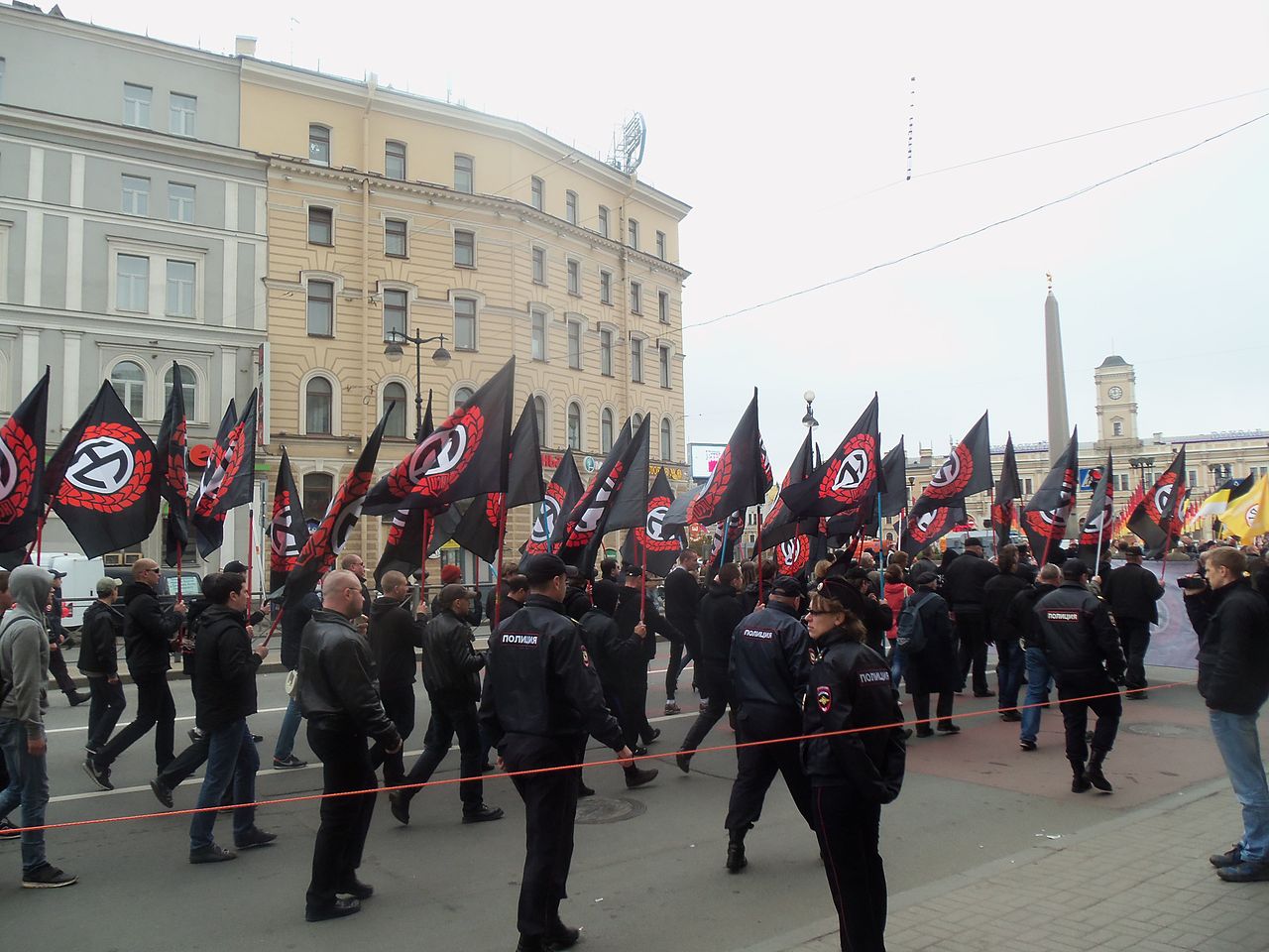 National Socialists Marching near Vosstaniya Square in St. Petersburg on 1 May 2014 Ain92