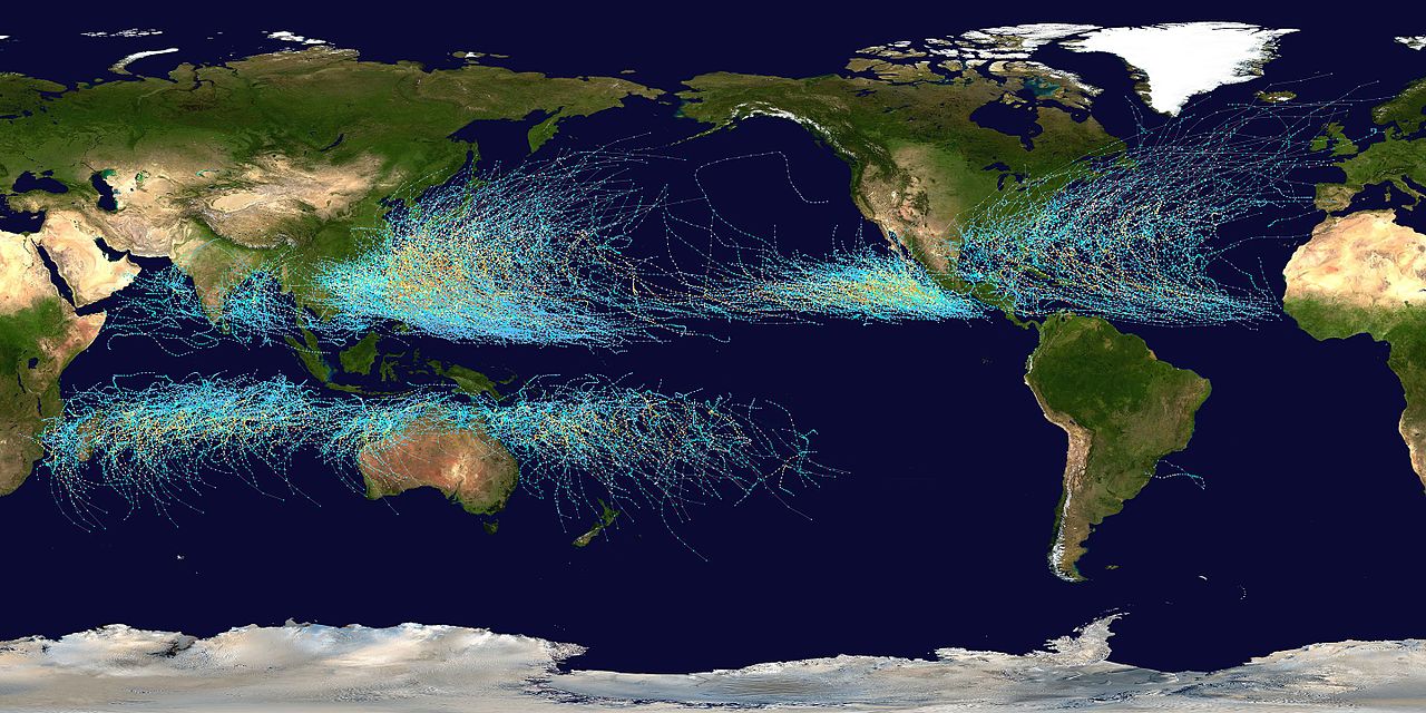 Global Warming Tropical Cyclone Tracks by NASA