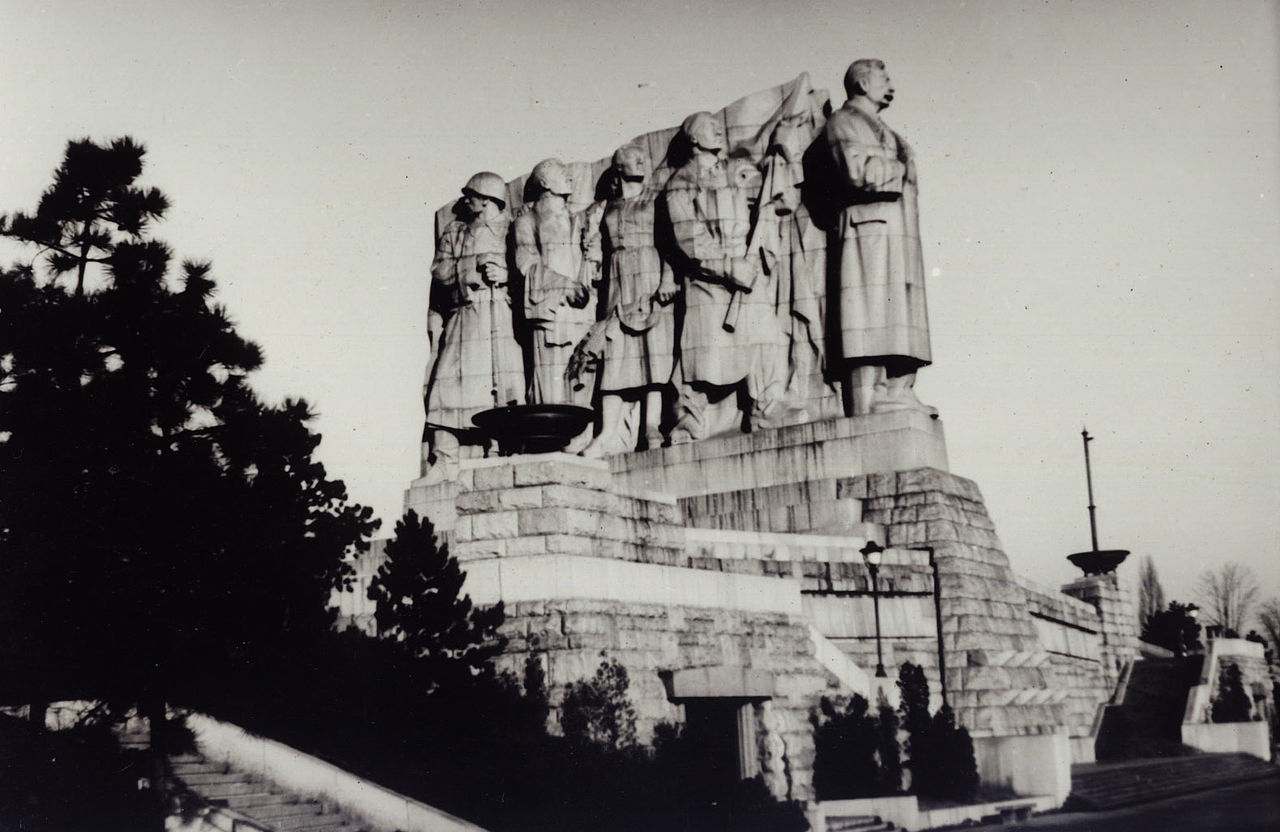 Socialist realism art Gigantic monument in honour of Joseph Stalin in Prague Letna