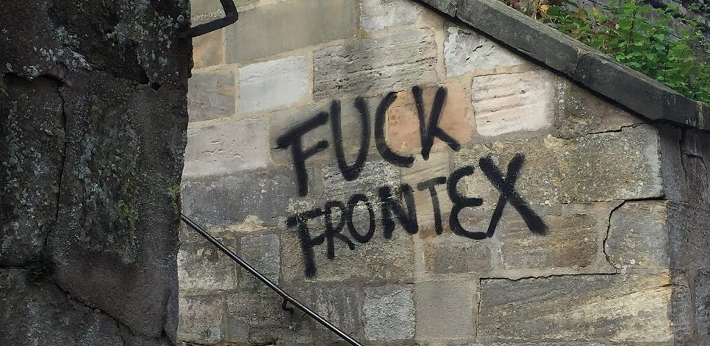 Graffiti Schriftzug Fuck Frontex in Bamberg Alexander Hauk