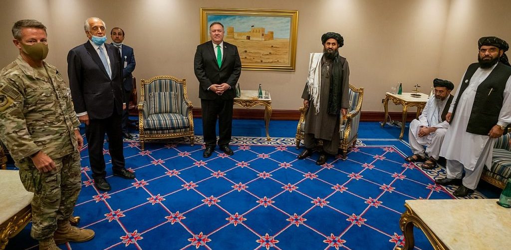 U.S. Secretary of State Michael R. Pompeo meets with the Taliban Delegation in Doha Qatar on September 12 2020 by U.S. Department of State