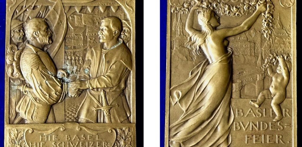 Swiss 400th Anniversary Medal of Basel joining the Swiss Confederation as its 11th Canton in 1501 by Berlin George