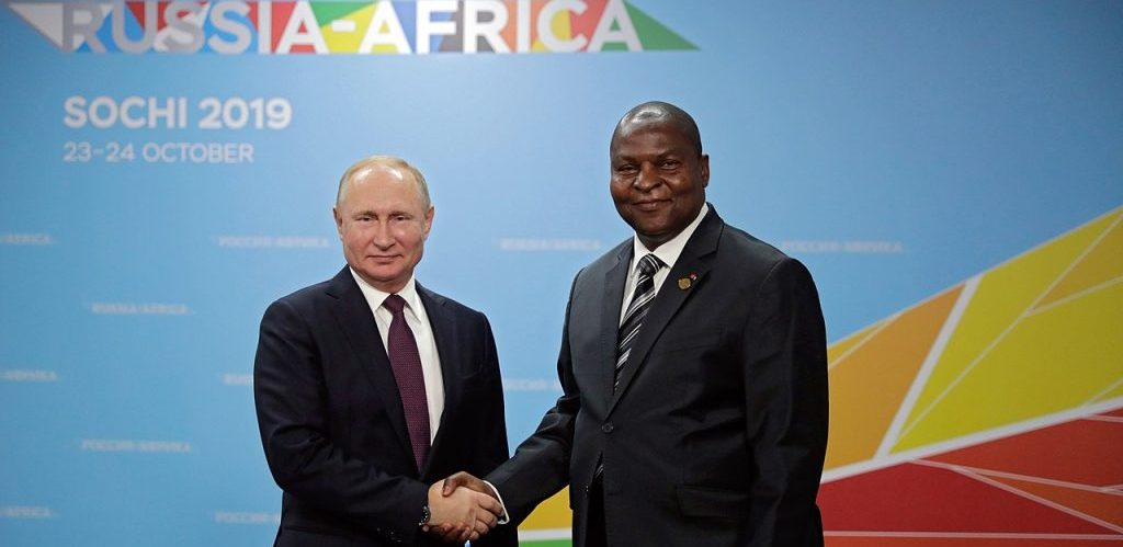 Vladimir Putin Meeting with President of the Central African Republic Faustin Archange Touadera by Mijhail Metzel