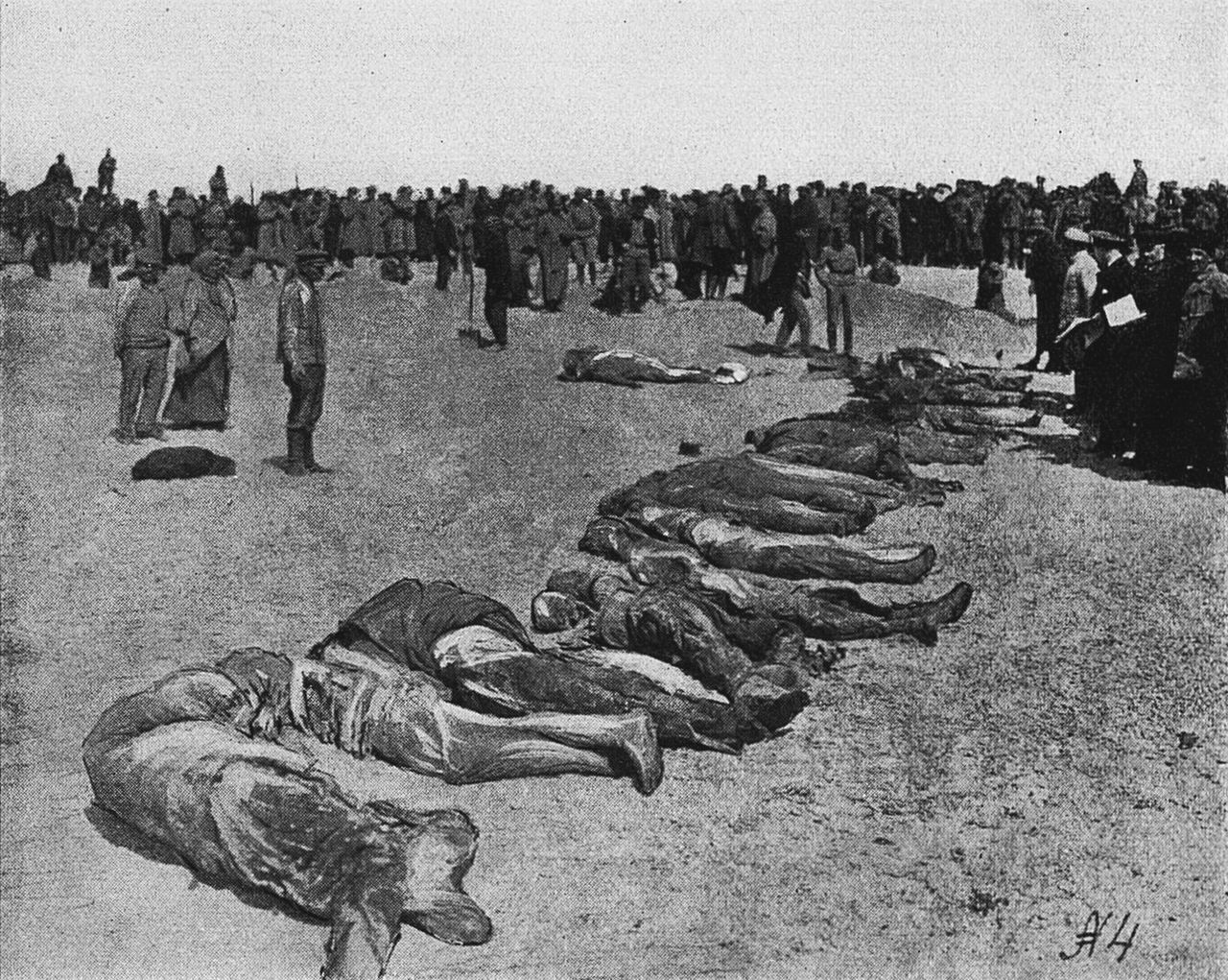 Corpses of victims of the winter 1918 Red Terror in Evpatoria dumped by Bolshevists executers in the Black sea by unknown author