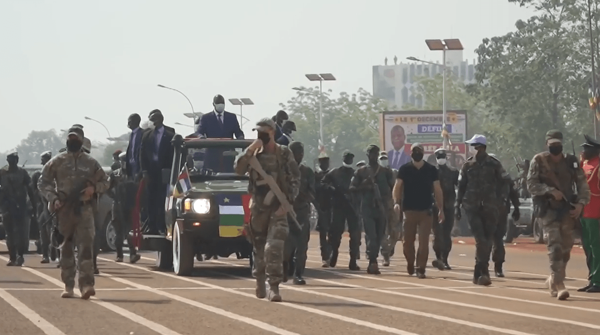 Russian mercenaries provide security for convoy with president of the Central African Republic by Clement Di Roma