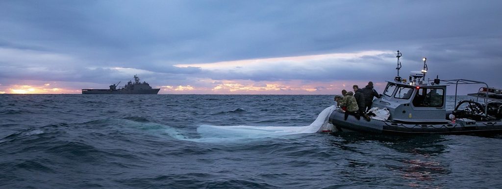 USS Carter Hall Chinese Balloon Recovery by U.S. Navy Photo by Mass Communication Specialist 1st Class Tyler Thompson