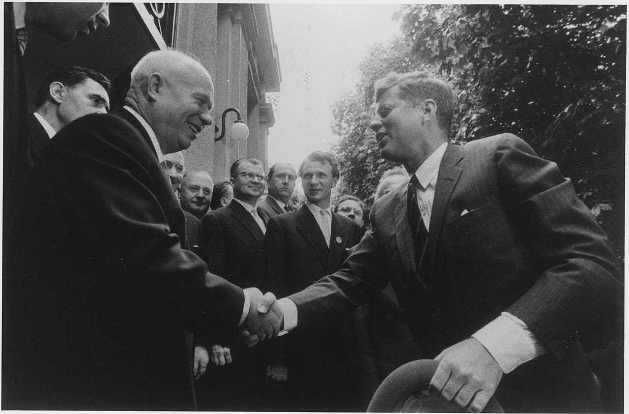 Khrushchev and Kennedy Shaking Hands by Tretick Stanley Photographer