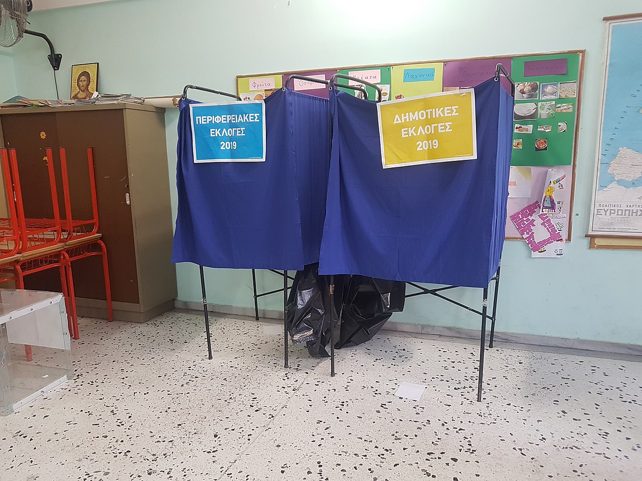 Election booths for the municipal and peripheral elections in Greece by FocalPoint