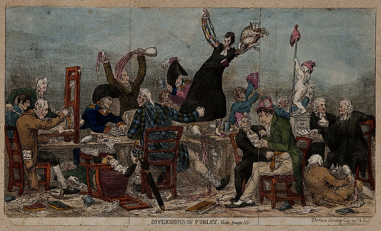 A rowdy dinner of British political radicals at John Horne T, Wellcome Collection Gallery