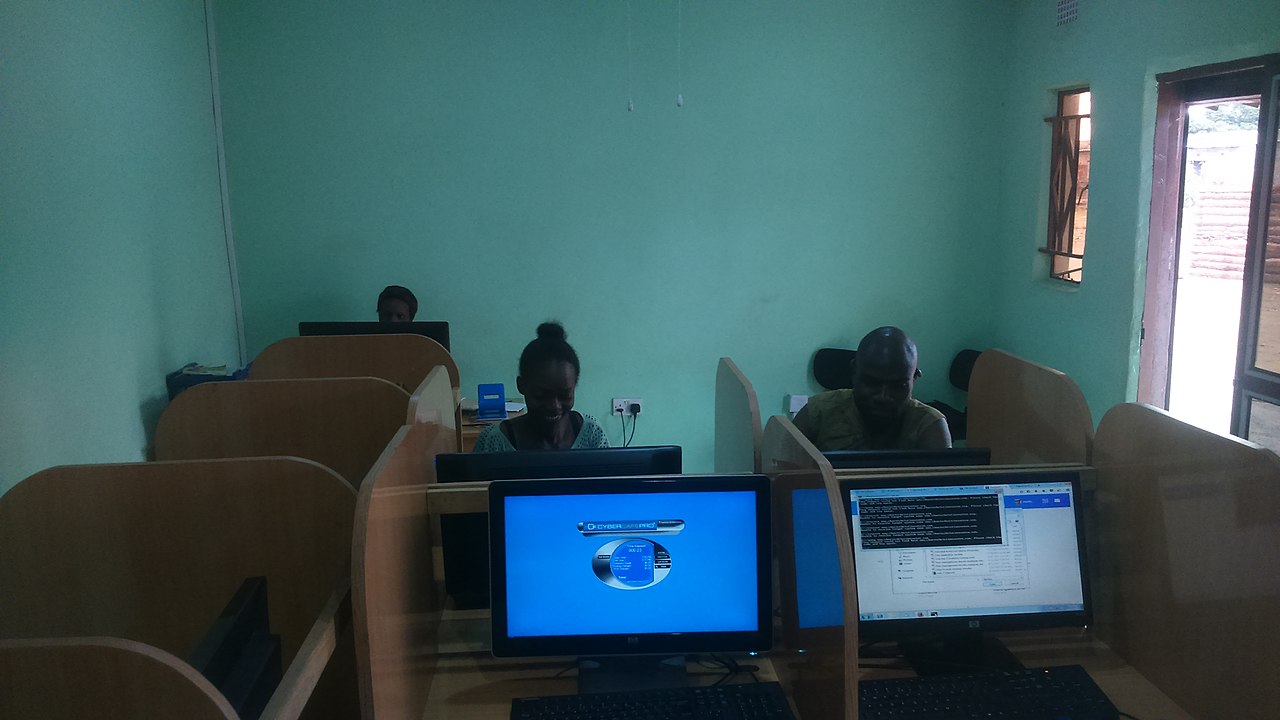 An Internet cafe' in Zambia, central Africa by Mashekwa Wakung'uma