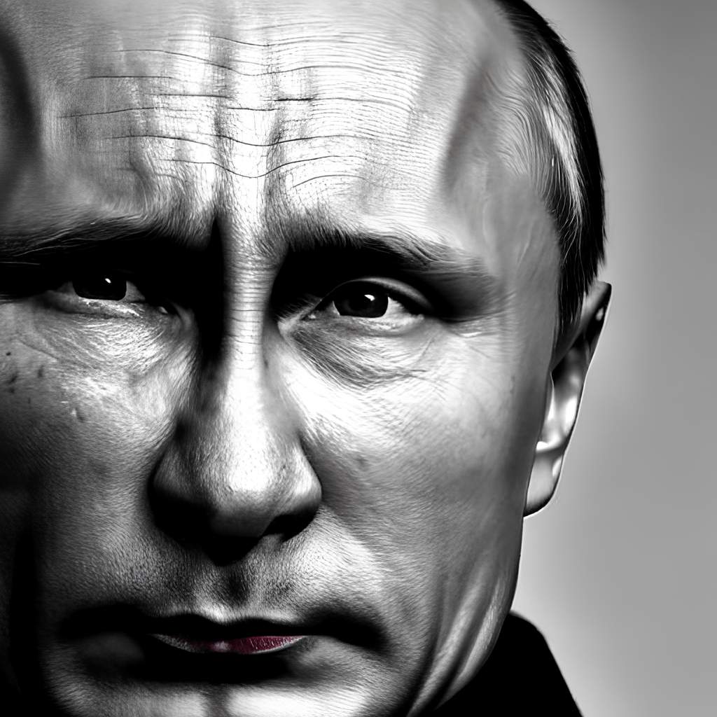 Vladimir Putin crying, realistic detailed portrait by Roman Kubanskiy