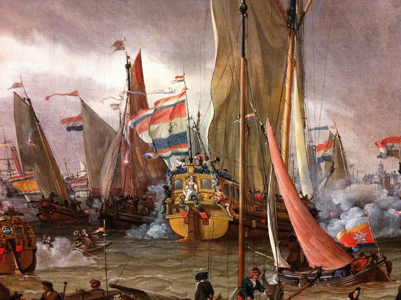 Manévry nizozemské eskadry na počest Petra Velikého, 1. září 1697, Abraham Storck