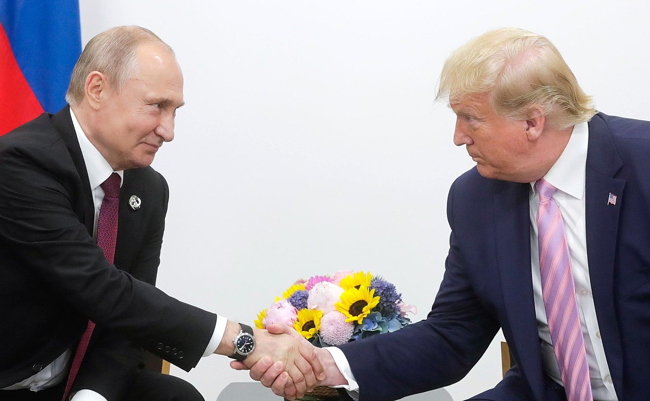 Prezident Ruské federace Vladimir Putin a prezident Spojených států amerických Donald Trump, Michail Metceľ, TASS
