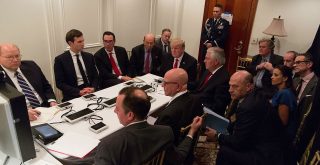 President Donald Trump receives a briefing on a military strike www.whitehouse.gov 