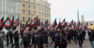 National Socialists Marching near Vosstaniya Square in St. Petersburg on 1 May 2014 Ain92