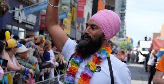 Jagmeet Singh at Pride Parade in Toronto in 2017 by ideas dept on Flickr