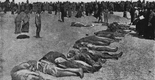 Corpses of victims of the winter 1918 Red Terror in Evpatoria dumped by Bolshevists executers in the Black sea by unknown author