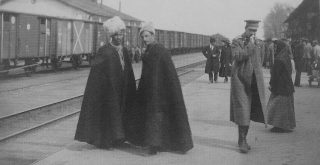Odessa Railway Station. White Army Officer and Cossac by unknown author